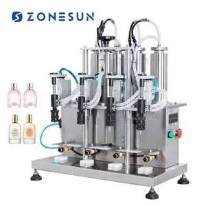 ZONESUN ZS-YTZL500 Desktop 4 Nozel, Mesin Pengisi Vakum Parfum Minuman Nyamuk Eau De Cologne