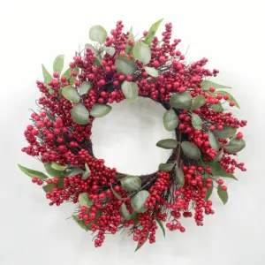 China Wholesale Large Green Leaf Christmas Wreaths Artificial Flower For Home Wall Front Door Decoration