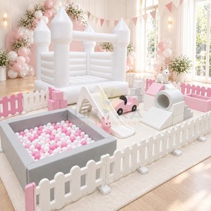 Parque Infantil Interior Popular con Valla y Equipo de Juego Suave, Modelo Casa Blanca SP168 - Product Image 3
