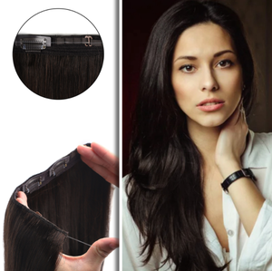 Virgin Remy Human <b>Hair</b> <b>Halo</b> <b>Hair</b> Extensions No Tape No Glue Adjustable Width 12-40Inch Balayage Highlight Color For Women <b>Hair</b> . - Product Image 1