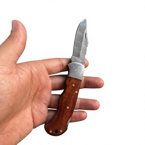 Navaja Plegable de Acero de Damasco con Mango de Madera, Alta Calidad, Multifuncional, Grado Industrial OEM, Garantía de 3 Años, para Minoristas, 59-60HRC - Product Image 2