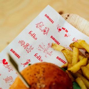 Food Grade Burger <b>Wrapping</b> <b>Paper</b> with Custom Printed Greaseproof <b>Sheets</b> for Takeout and Dine in - Product Image 1