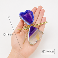 Ornement Libellule en Agate Violette Naturelle, Décoration de Bureau en Cristal, Cadeau pour la Maison et le Bureau