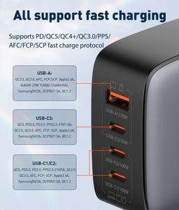 LDNIO Q408 Offre spéciale GaN 100W 65W Ports de charge rapide pour téléphone portable PD QC 3.0 Adaptateur <span class=keywords><strong>Chargeur</strong></span> rapide pour ordinateur portable Macbook - Product Image 4