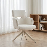 Chaise de bureau moderne avec design enveloppant rond en tissu pour bureau, coiffeuse, salon, chambre ou café