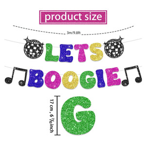 DAMAI 70s Decoraciones de fiesta Banner y remolinos colgantes Decoraciones de fiesta temáticas de discoteca Decoraciones de fiesta de Banner <span class=keywords><strong>Bola</strong></span> de discoteca - Product Image 3