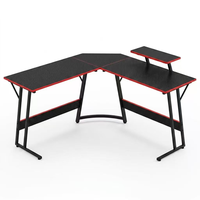 Bureau de jeu en forme de L sur mesure du fabricant d'origine, hauteur fixe, structure en acier, étagère de rangement, bureau d'ordinateur de haute qualité