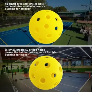 Custom 26 Holes Pickleball Balls Outdoor Seamless Pickleball Balls