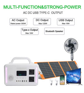 Panneau solaire 300W 12.8V 15Ah 192Wh et générateur solaire pour voiture, station d'alimentation portable d'extérieur MPPT LiFePO4 à onde sinusoïdale pure PD18V pour la maison - Product Image 5