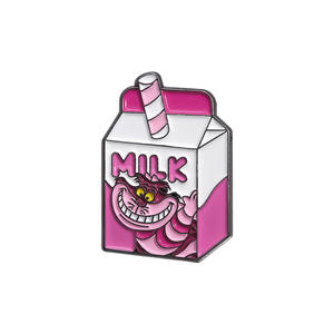 Creative Funny Drink Badge Benutzer definierte Milch box und Stroh Hart Weiche Emaille Pin für Kleidung Metall Handwerk Produkt - Product Image 6