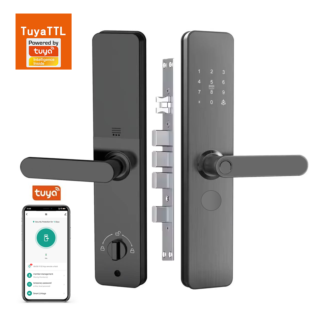 Bestselling Tuya WiFi Digital Smart Door Lock Fingerprint Code RFID & IC Card Unlock for Wood Aluminum & Steel Doors · image 3