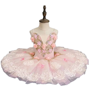 Top <span class=keywords><strong>de</strong></span> <span class=keywords><strong>Ballet</strong></span> con Tirantes y Falda Tutú <span class=keywords><strong>de</strong></span> Malla con Flores <span class=keywords><strong>de</strong></span> Alta Calidad, Disfraz <span class=keywords><strong>de</strong></span> Bailarina para Niñas - Product Image 1