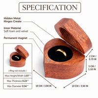 Boîte à bague en bois massif écologique en noyer noir avec gravure « Amour éternel » pour demande en mariage