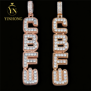 YINHONG Hip-Hop-Stil Individueller DIY-Herrenanhänger, Silber mit Moissanit-Besatz Personalisierter und Trendiger Maßgefertigter Anhänger - Product Image 1