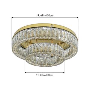 复古奢华金色水晶发光二极管吸顶灯，用于优雅照明酒店装饰 - Product Image 2