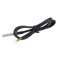Termometer Probe suhu tahan air DS18B20 1/2/3/4/5 Meter dengan kabel tahan panas dengan Terminal XH2.54