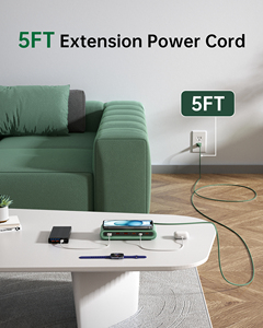 Magnetic Wireless <b>Charger</b> with 3 USB-A and 3 USB-C Ports Fast Charging for Smart Watch and 15W wireless Output Plastic White - Product Image 5