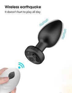 Лидер продаж, черный силиконовый пульт дистанционного управления, вибрационная Анальная пробка, секс-игрушки для женщин, перезаряжаемый вибратор, небольшие товары для анального секса - Product Image 4