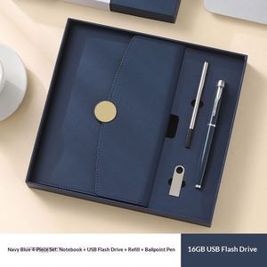 Promotional Business Custom Modern PU Leather Embossed <b>Gift</b> Set Corporate <b>Gift</b> Box Set Notebook Pen Usb Refill Office <b>Gift</b> - Product Image 1