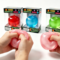 Balle souple transparente en forme de pomme, super douce, à rebond lent, pour soulager les tensions émotionnelles