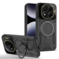 Nouvelle coque de téléphone antichoc en TPU avec protection d'objectif d'appareil photo, support rotatif et anneau magnétique pour Redmi Note 14 Pro 4G