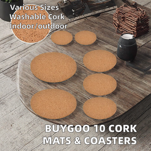 10 piezas de alfombrillas y posavasos de corcho lavables con patrón sólido de 10 mm de grosor, de 4/6/8 pulgadas, para jardinería DIY en interiores/exteriores - Product Image 2