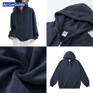 Sudadera con capucha unisex de invierno al por mayor, 360 g/m², forro polar de terciopelo suave, teñido liso, de tacto pesado, para programas de ropa en blanco a granel - Product Image 4