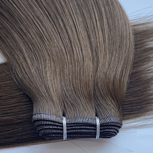 Extension Cinesi Vergini a Trama Piatta, Aspetto <span class=keywords><strong>Naturale</strong></span>, Lunga Durata, Volume Duraturo, Doppio Filamento, Colore Marrone Bellissimo, 14-24 Pollici - Product Image 4