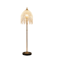 Luxuriöse französische Stehlampe mit goldenen Quasten und Kristallen, höhenverstellbare Stehleuchte, dekorative Stehlampe für Schlafzimmer & Wohnzimmer
