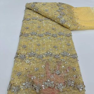 <span class=keywords><strong>Tela</strong></span> de <span class=keywords><strong>Tul</strong></span> Francés de Alta Calidad, Transpirable, Bordada, con Lentejuelas, para Vestidos de Novia y Fiesta - Product Image 1