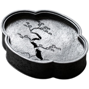 Chinese Retro Tin <b>Tea</b> Tray Irregular Shape Water Storage Kung Fu <b>Tea</b> <b>Set</b> Pot Stand Dehua Crafted - Product Image 5