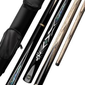 Queue de billard à petite pointe en bois de frêne noir chinois, pour snooker 8 boules et 9 boules, articulée 3/4, 34 pièces, avec étui Ice Blade et ensemble complet - Product Image 1