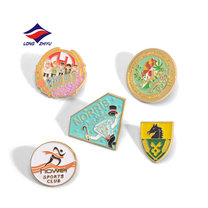 Broche personnalisée Longzhiyu avec logo, en alliage de fer et de zinc, épinglette 2D/3D ronde pour chapeau, hijab, vêtement, badge, épinglette de revers en émail souple - Product Image 5