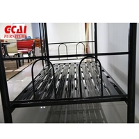 Lit superposé en acier double de style traditionnel de haute qualité, cadre en métal noir, durable, écologique, pour adultes, étudiants, école