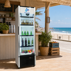Refrigerador Vertical con Puerta de Vidrio, 238L, Refrigerador Comercial de Una Puerta para Bebidas, Refrigerador con Ventilador - Product Image 4