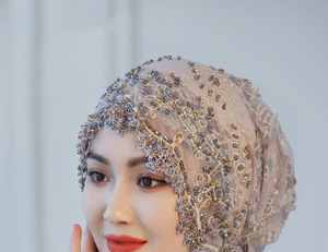 2025 प्रीमियम इस्लेमिक बेडेड टासल घूंघट-कारीगर हस्तनिर्मित हस्तनिर्मित हिजाब - Product Image 3