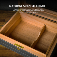 Humidor de Cigarros JH Premium de Cuero Lacado de Doble Capa, Gran Capacidad, Resistente a la Humedad, con Ventana Transparente en la Parte Superior