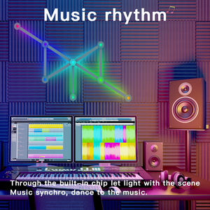 RGB Smart <span class=keywords><strong>LED</strong></span> Light Bar 9 Segmento Glide Wall Lighting Design moderno para Home Decor Gaming Streaming Music Sync para Sala de estar - Product Image 4