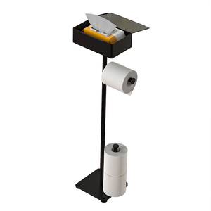 Porte-papier hygiénique pour salle <span class=keywords><strong>de</strong></span> bain Porte-serviettes en papier sans trou Porte-rouleau <span class=keywords><strong>de</strong></span> papier sur pied à tige unique - Product Image 1