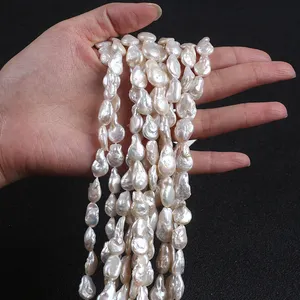 10mm White Coin Tail Natural Freshwater Pearls for Jewelry