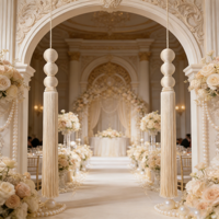 Rideau floral de luxe pour mariage, draperies en macramé faites à la main pour salle d'événements, fond de scène à franges, décoration d'entrée