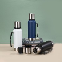 Nouvelle Bouteille Isotherme de Voyage à Double Paroi Grande Capacité 1000ml en Acier Inoxydable 304, Modèle 2026 Emerit, Très Vendue