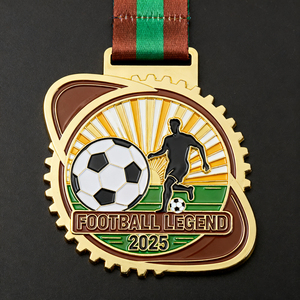 Wholesale Custom Sports Medals Award Metal Medal and Trophies With <b>Ribbon</b> Soccer Basketball Running Marathon Medal - Product Image 2