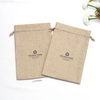 Offre Spéciale petit sac de chanvre cadeau bijoux pochette à cordon Logo personnalisé imprimé jute toile de jute emballage en grain de café bonbons sac en toile de jute