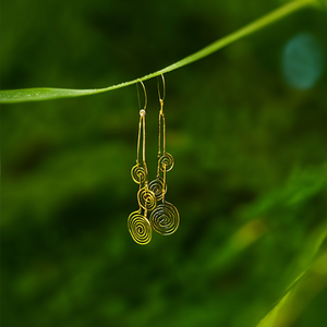 Fashion Drop <b>Earrings</b> 316L Stainless Steel PVD <b>Gold</b> Plating Spiral Design Long <b>Dangle</b> <b>Earrings</b> - Product Image 3