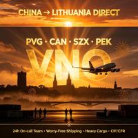 Transitaire aérien professionnel de fret en vrac de Chine vers la Lituanie, livraison VNO CIF/CFR depuis PEK CAN SZX PVG