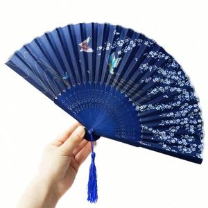 Ventiladores de Seda Mini Personalizados al por Mayor, Plegables a Mano, Estilo Arte Popular con Técnica Pintada, de Bambú Portátil para Decoración del Hogar - Product Image 1