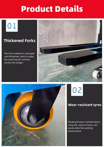 Plataforma elevadora pequeña de 1 tonelada, 2 toneladas, 3 toneladas, uso en almacén, 1500kg, carretilla elevadora manual hidráulica, apilador de palés manual - Product Image 5