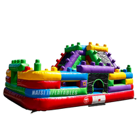 Structure gonflable commerciale combinée pour enfants : château gonflable et parcours d'obstacles à louer