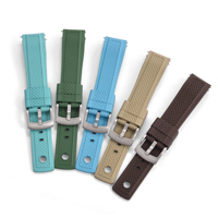 Bracelets de montre en caoutchouc fluoré MZDTIMK, 12 couleurs, 20 mm, 22 mm, à libération rapide, bracelet de montre en caoutchouc FKM